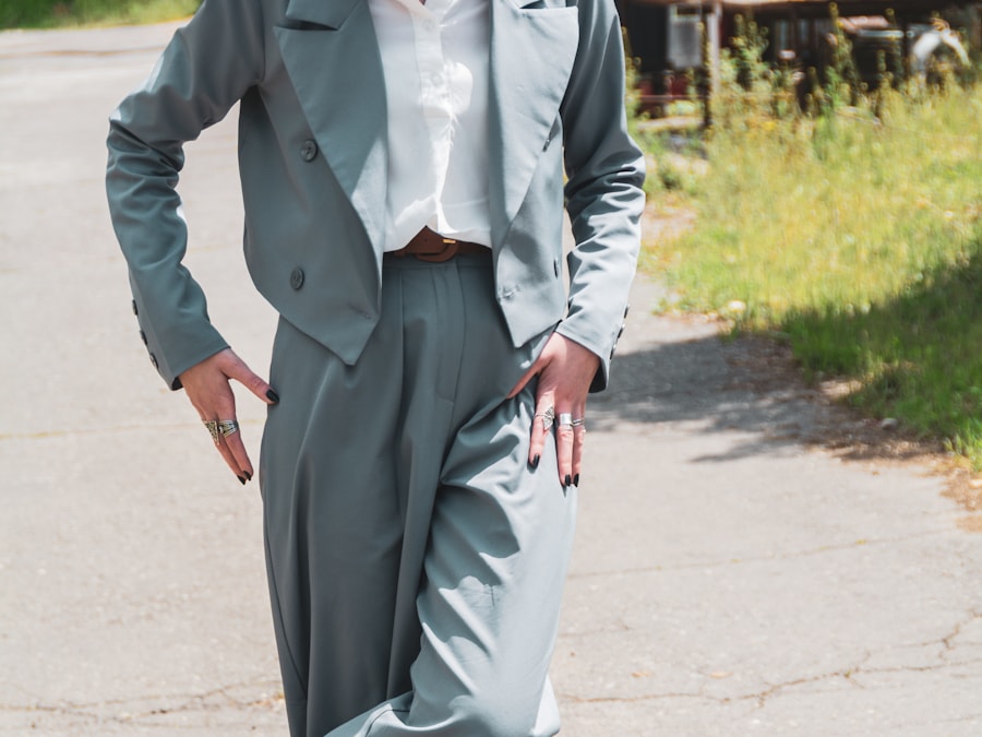 Grey tailored trousers