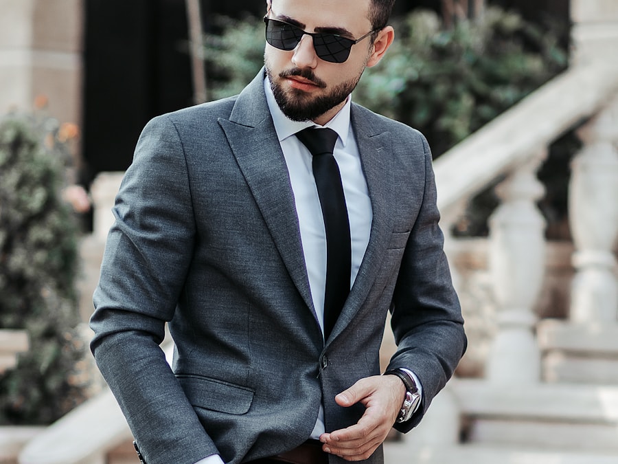 A grey unstructured blazer