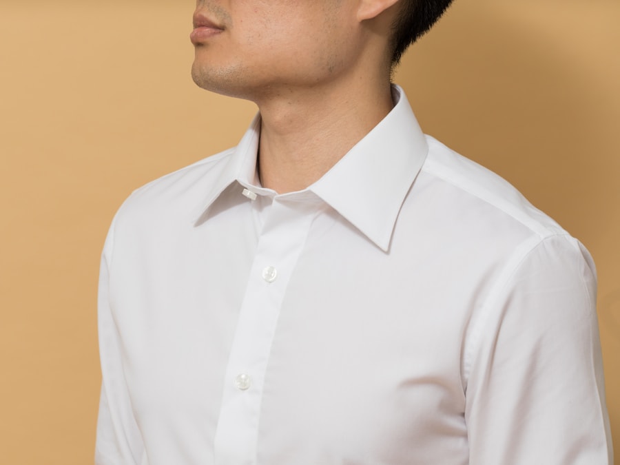 A crisp white cotton shirt