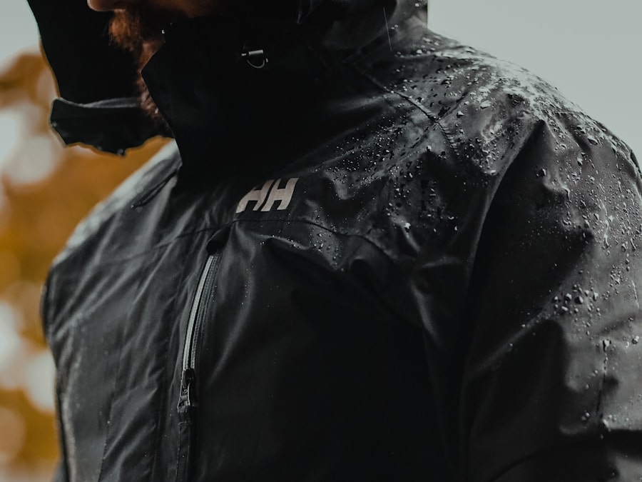A black technical shell jacket