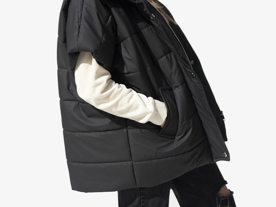A black insulated puffer gilet