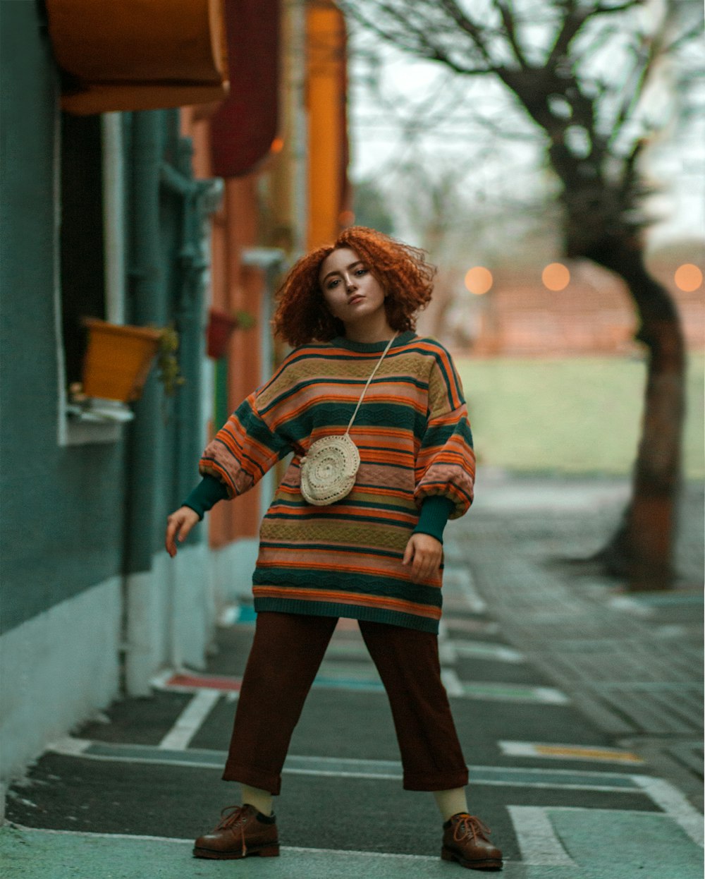 Vintage outfit: a retro striped knit